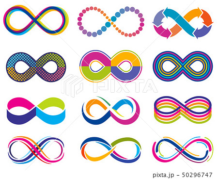 Endless mobius loop infinity vector concept symbols. Eternity icons 50296747