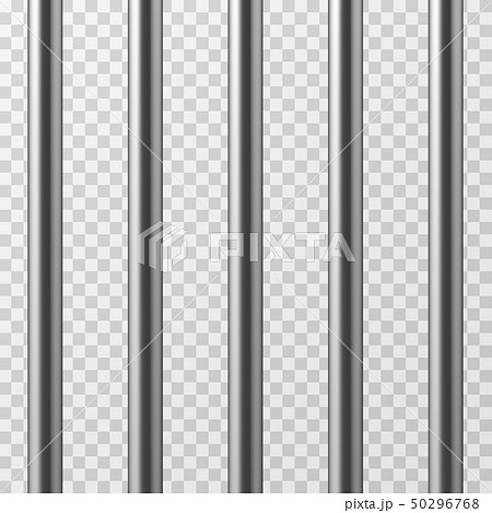 Realistic metal prison bars. Jailhouse grid isolated vector illustration Realistic metal prison bars. Jailhouse grid isolated vector illustration 50296768