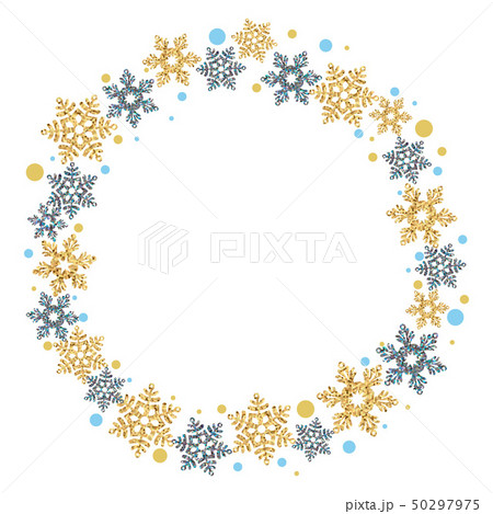Christmas wreath with snowflakes on a white background. Vector i Christmas wreath with snowflakes on a white background. Vector i 50297975