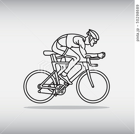 Cyclist Man Rides A Speed Bike Flat Design のイラスト素材