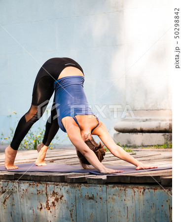 fit female practice yoga exercise outdoors fit female practice yoga exercise outdoors 50298842