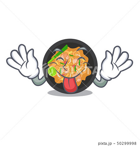 Tongue out pat thai on the mascot plate Tongue out pat thai on the mascot plate 50299998