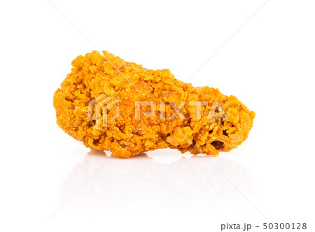 Close up fried chicken legs isolated on white back 50300128