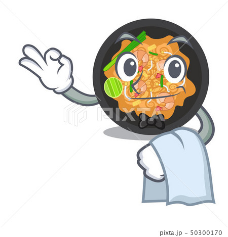 Waiter pat thai in the cartoon shape Waiter pat thai in the cartoon shape 50300170