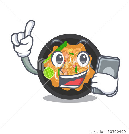 With phone pat thai isolated in the cartoon 50300400
