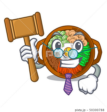 Judge plate containing bibimbap cartoon on table 50300788