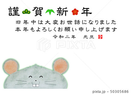 2020子年　年賀状素材 50305686