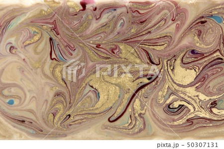 Beige and purple marbling pattern. Golden marble liquid texture. Beige and purple marbling pattern. Golden marble liquid texture. 50307131