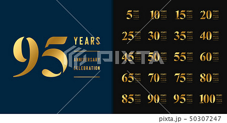 Set of anniversary logotype. Golden anniversary 50307247