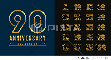 Set of anniversary logotype. Golden anniversary 50307248