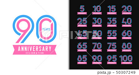 Set of anniversary logotype. Colorful anniversary 50307249