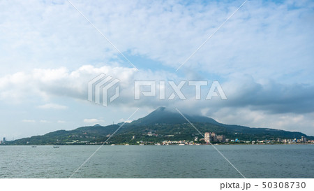 mountains and river in mist mountains and river in mist 50308730