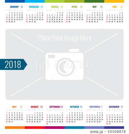 Day calendar event planner 2018 vector template 50308878