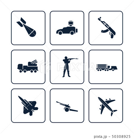 Terror or army icons set - military icons design 50308925