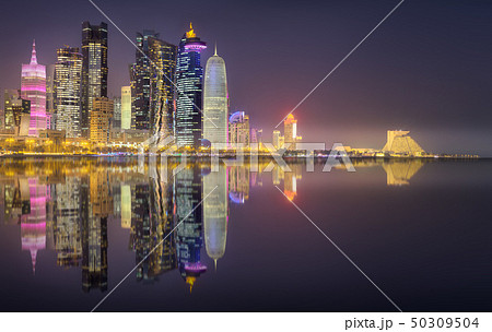 The skyline of West Bay and Doha City, Qatar The skyline of West Bay and Doha City, Qatar 50309504