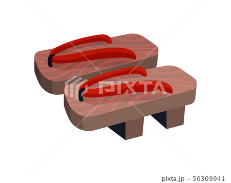 Geta traditional Japanese shoes. Vector illustration on white background. 50309941