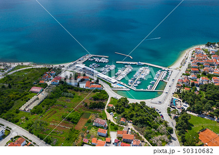 Aerial view of city of Zadar. Summer time in Aerial view of city of Zadar. Summer time in 50310682