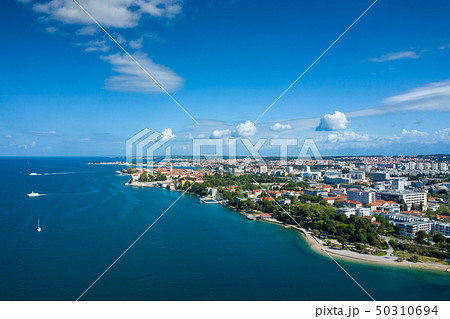 Aerial view of city of Zadar. Summer time in Aerial view of city of Zadar. Summer time in 50310694