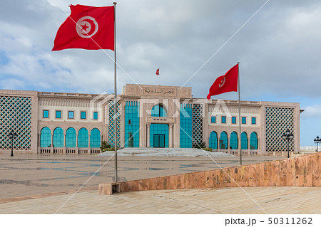 Public square of Tunis, national monument and city 50311262