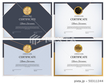Certificate template Background Collection Set. Award diploma design blank. Vector Illustration 50311344