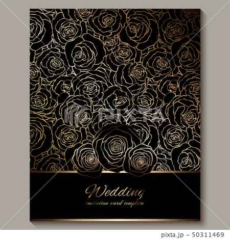 Luxury gold vintage wedding invitation, floral Luxury gold vintage wedding invitation, floral 50311469