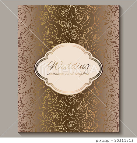 Luxury gold vintage wedding invitation, floral Luxury gold vintage wedding invitation, floral 50311513