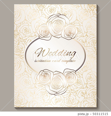 Luxury gold vintage wedding invitation, floral Luxury gold vintage wedding invitation, floral 50311515