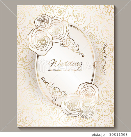 Luxury gold vintage wedding invitation, floral Luxury gold vintage wedding invitation, floral 50311563