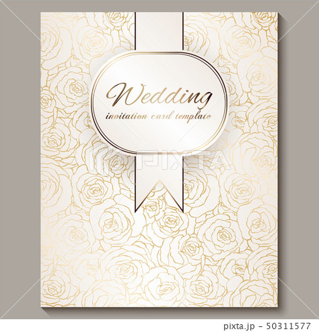 Luxury gold vintage wedding invitation, floral Luxury gold vintage wedding invitation, floral 50311577