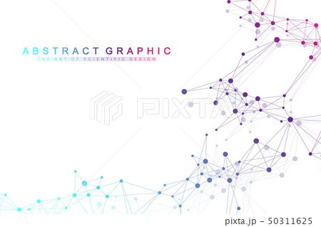 Geometric abstract background with connected line and dots. Network and connection background for 50311625