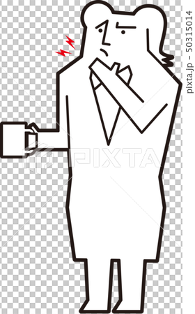 ノドが痛い女性会社員 50315014