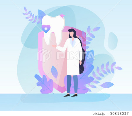 Woman Dentist White Tooth Dental Health Concept Woman Dentist White Tooth Dental Health Concept 50318037