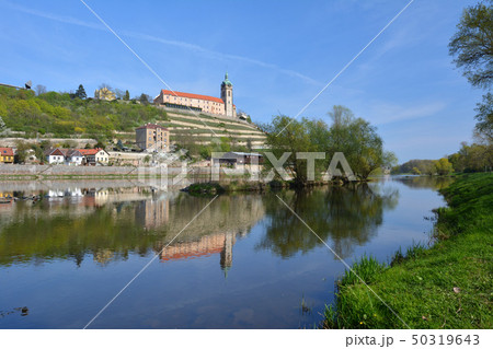 チェコの古城とラベ川 - ムニェルニーク、チェコ 50319643