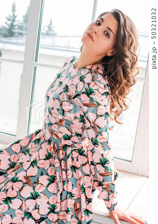 Young charming romantic brunette young woman in 50321032