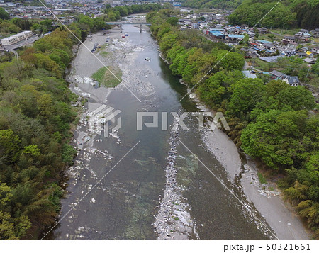 上空から眺めた「親鼻橋」〜ドローンで空撮（埼玉県秩父郡長瀞町長瀞･皆野町下田野） 50321661