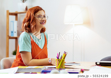 Joyful positive woman being in a great mood Joyful positive woman being in a great mood 50324199