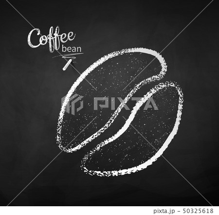 Black and white chalk sketch of coffee beans 50325618