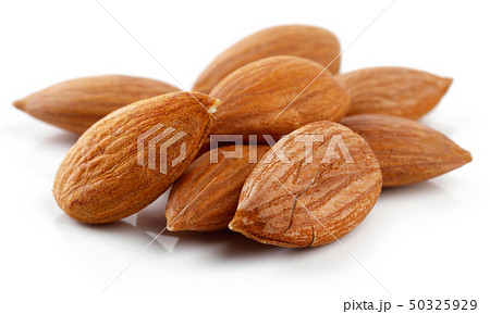 Group of almonds isolated on white Group of almonds isolated on white 50325929