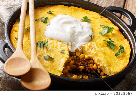 American Tamale corn pie crust and beef filling 50328667