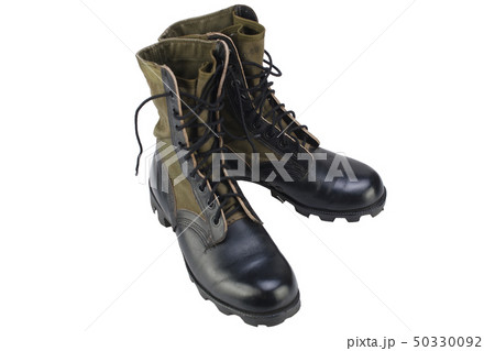 New brand US army pattern jungle boots isolated New brand US army pattern jungle boots isolated 50330092