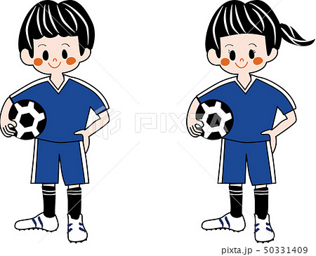 サッカーボールを持つ子供のイラスト素材 50331409 Pixta