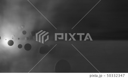 Planets and the sun in cosmic fog. 3D illustration 50332347