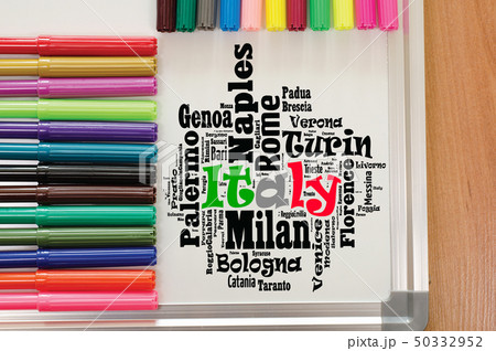 Localities in Italy word cloud travel concept 50332952