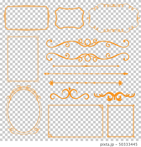 周年イベントやお祝い事などで使いやすいゴージャスでアンティーク調のフレームデザインのイラスト素材 50333445 Pixta