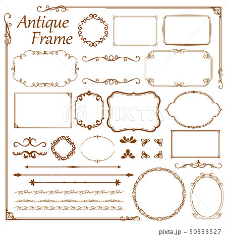 周年イベントやお祝い事などで使いやすいゴージャスでアンティーク調のフレームデザインのイラスト素材 50333527 Pixta