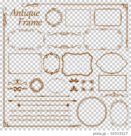 周年イベントやお祝い事などで使いやすいゴージャスでアンティーク調のフレームデザインのイラスト素材