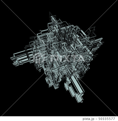 Industrial Pipe System isolated On Black Industrial Pipe System isolated On Black 50335577