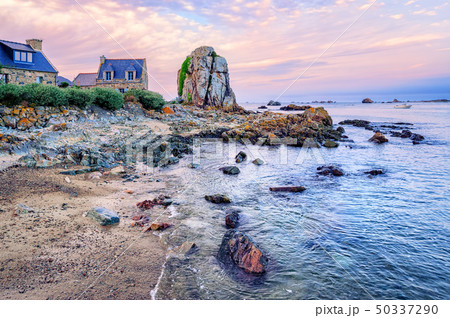Atlantic beach on Pink Granite Coast, France 50337290