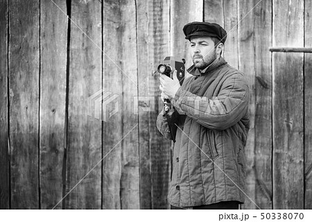 Concept - cinema industry, movie of 1970s. 50338070