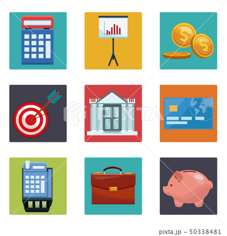 Set of money and bank icons 50338481